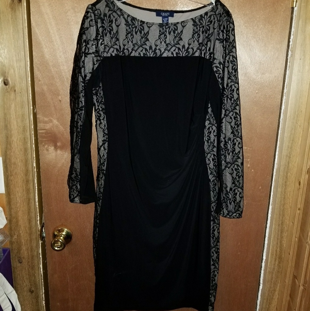 Black dress with lace design